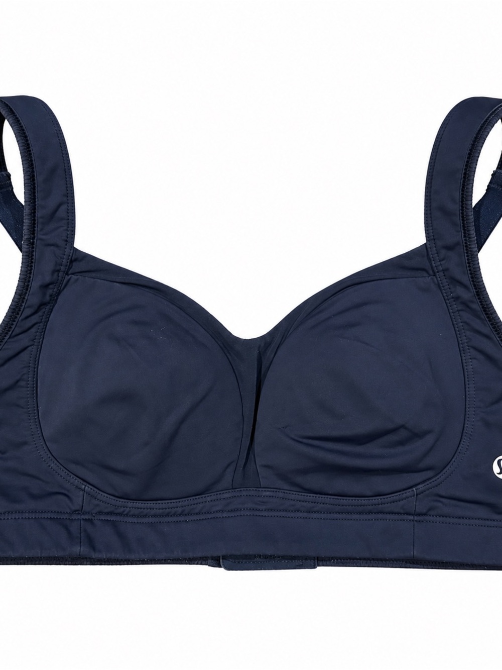 Lululemon Ta Ta Tamer Blue Sports Bra Back Hook Closure Padded Sz 36C